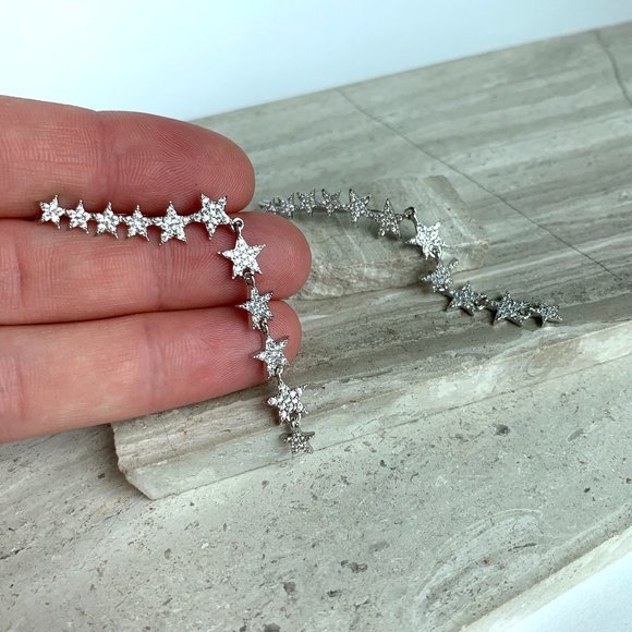 NEW ~ Anthropologie SHASHI Star Disco Climber Earrings - Picture 9 of 11